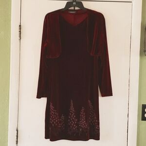 Maroon Velvet Dress